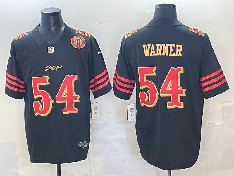 Men Nike San Francisco 49ers 54 Warner black Limited NFL 2025 Jersey 0016